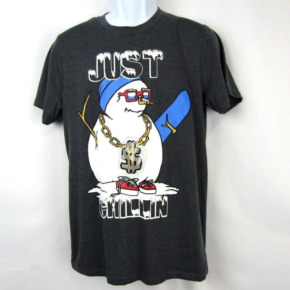 Men's Just Chillin Light Up Christmas Snowman Holiday T-Shirt Seven Oaks Med